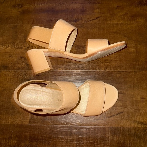 Stuart Weitzman Nude Block Heel Sandals - Picture 3 of 9